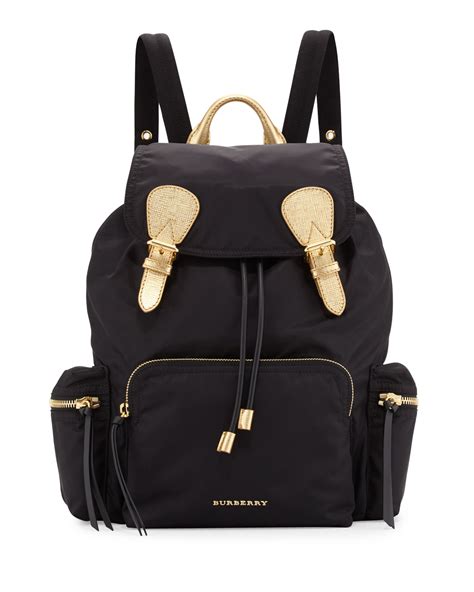 BURBERRY Nylon Medium Rucksack Runway Backpack Black 